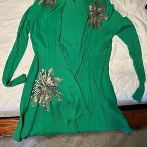 INC International Concepts Vibrant Green Knit Cardigan
